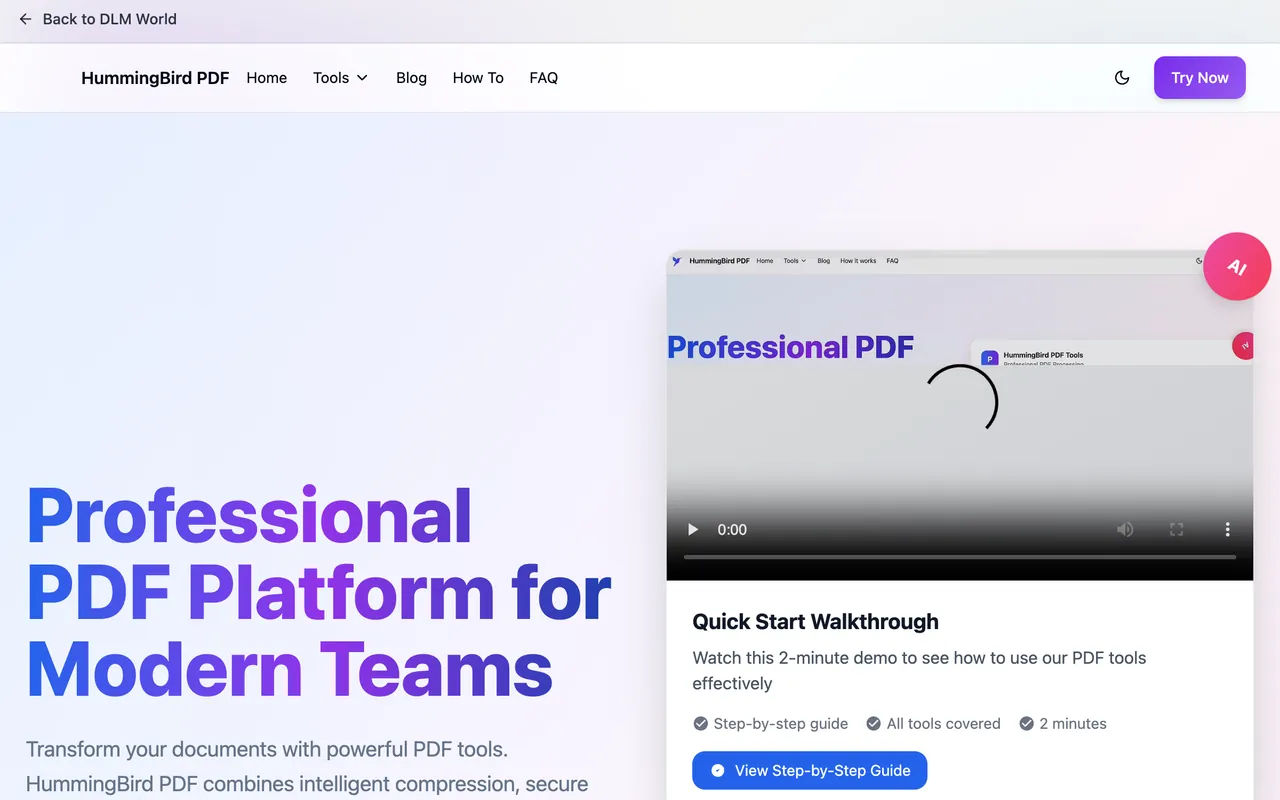 HummingBird PDF application screen