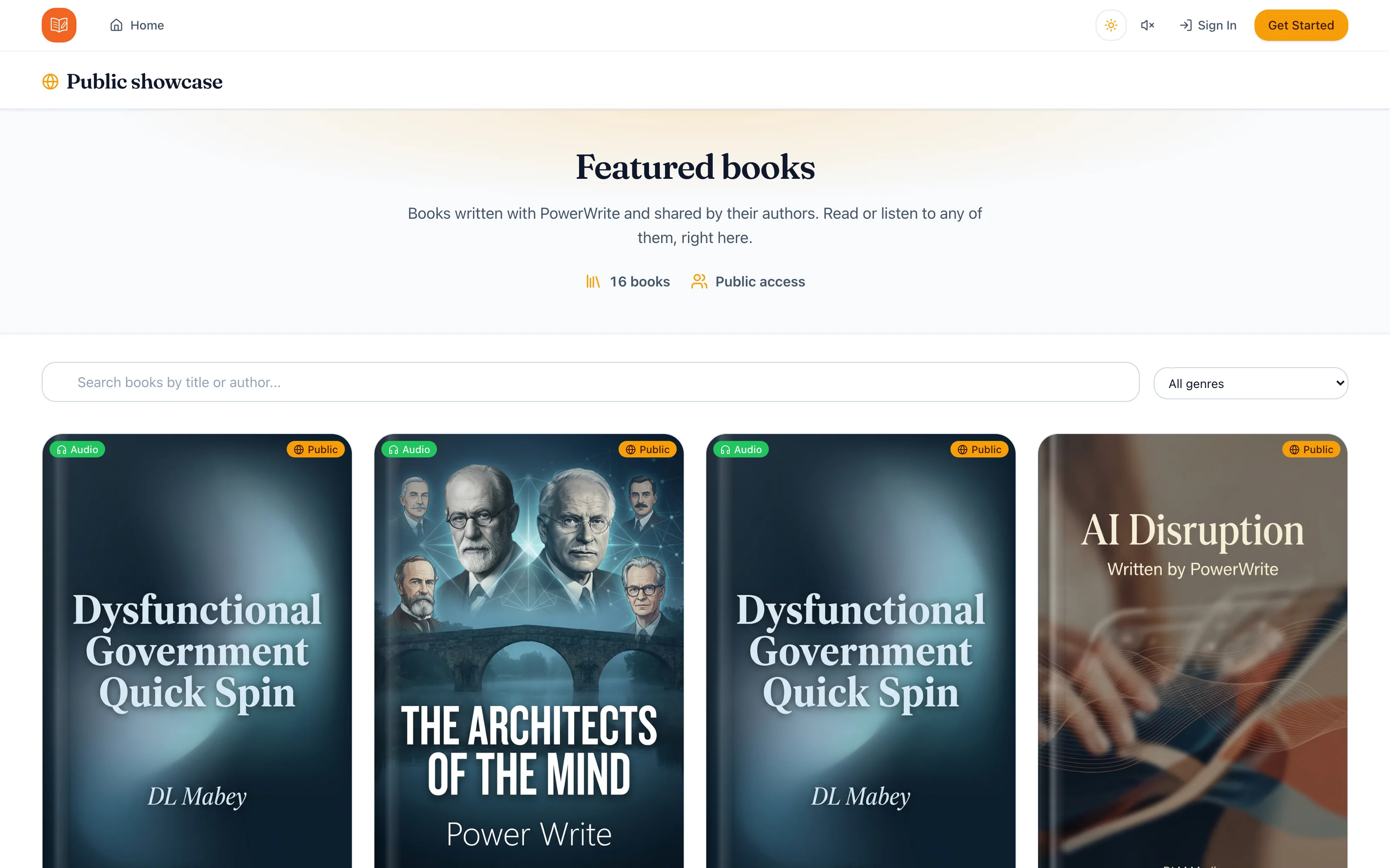 PowerWrite showcase of finished sample books